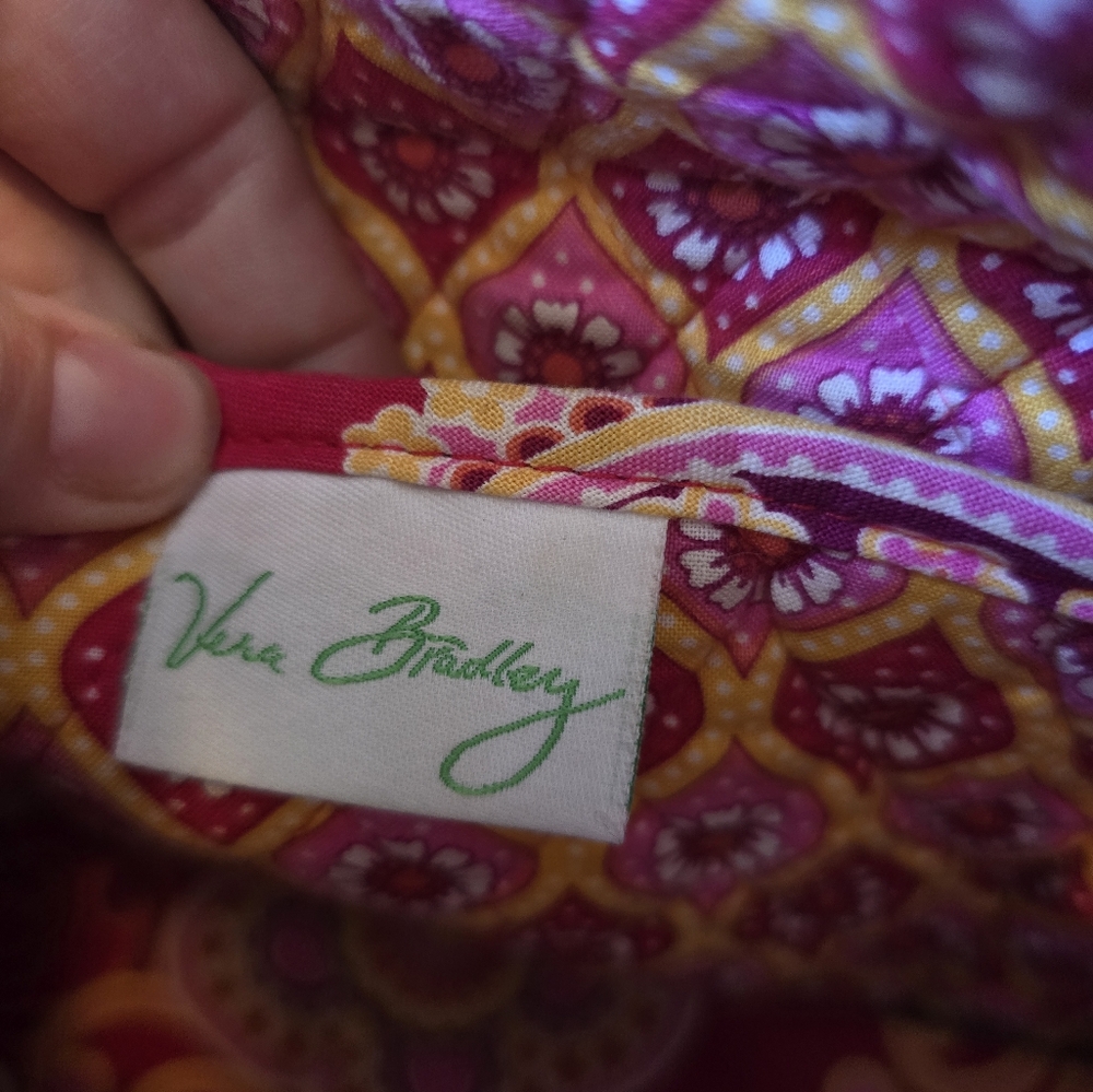 VERA BRADLEY LITTLE BETSY TOTE IN RASPBERRY FIZZ PATTERN. - Picture 5 of 8
